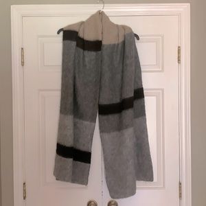 Never worn  ZARA Wool Blend Oversized very long Scarf Shawl 20” wide 82” long
